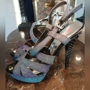 Elegant Strappy Iridescent Heels